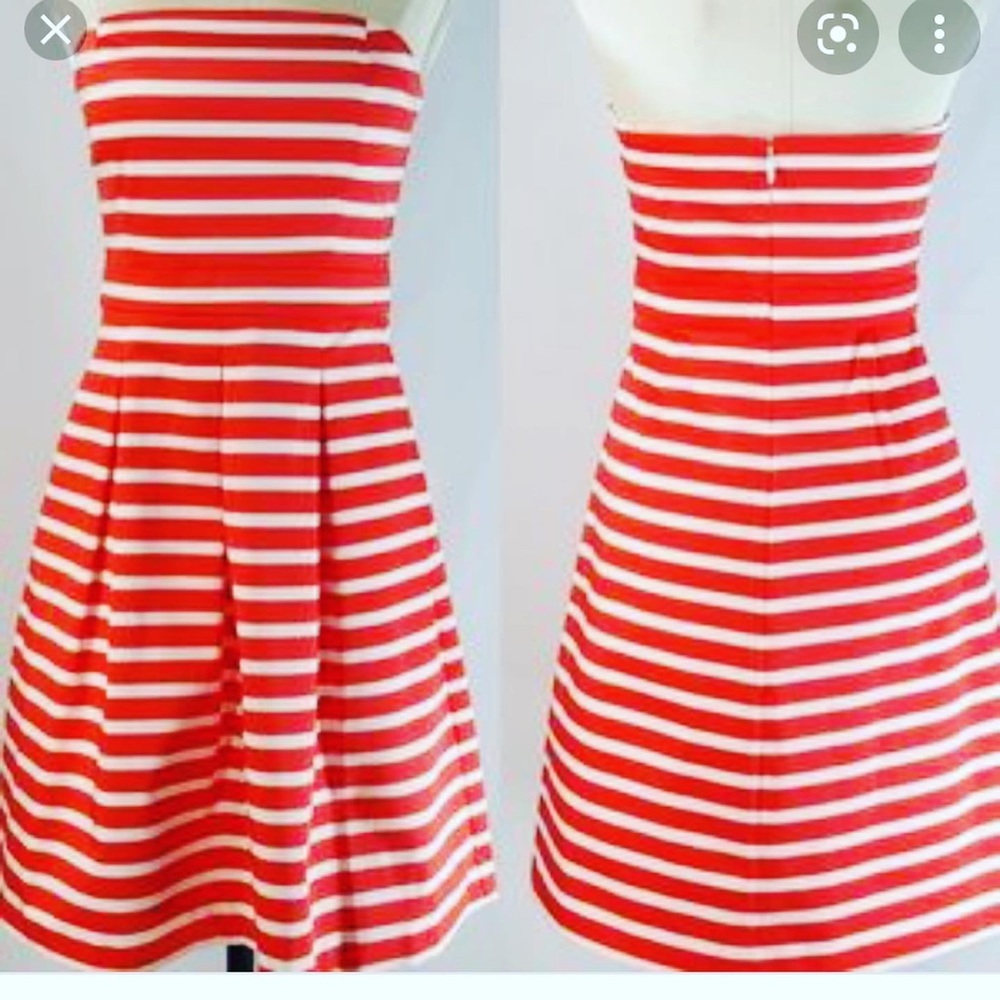 NWT GAP STRIPED RED WHITE CANDY CANE COTTON STRAPLESS MIDI DRESS